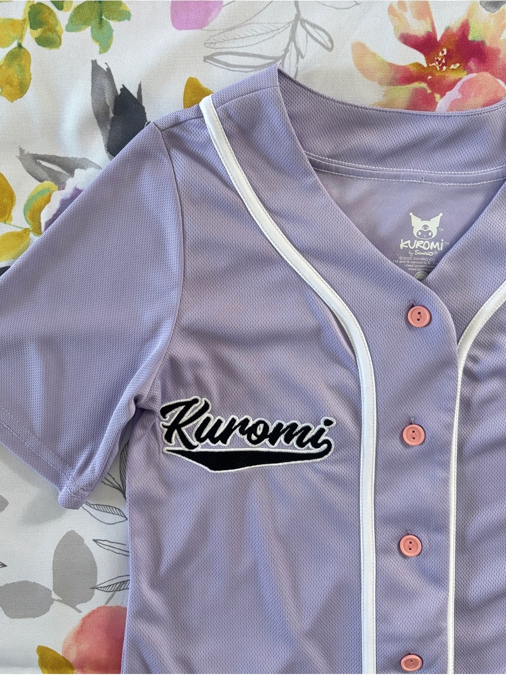 Sanrio - Women’s/Girl’s Lavender Kuromi Baseball Jersey Top